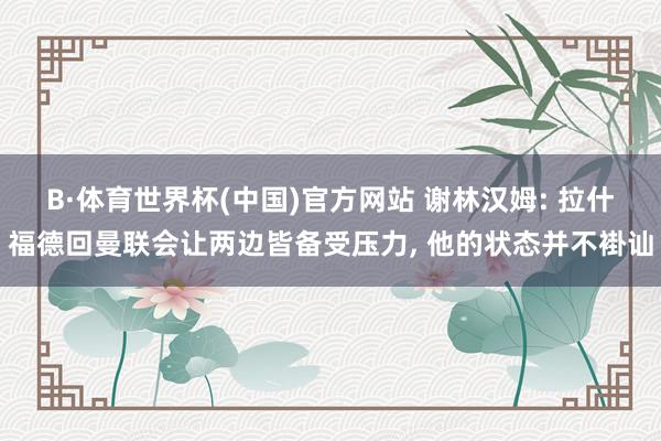 B·体育世界杯(中国)官方网站 谢林汉姆: 拉什福德回曼联会让两边皆备受压力, 他的状态并不褂讪