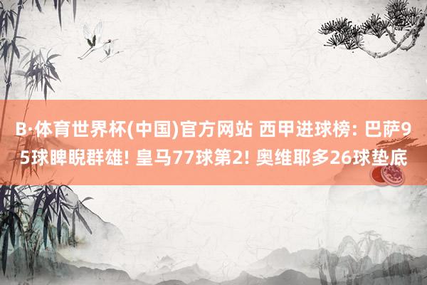 B·体育世界杯(中国)官方网站 西甲进球榜: 巴萨95球睥睨群雄! 皇马77球第2! 奥维耶多26球垫底