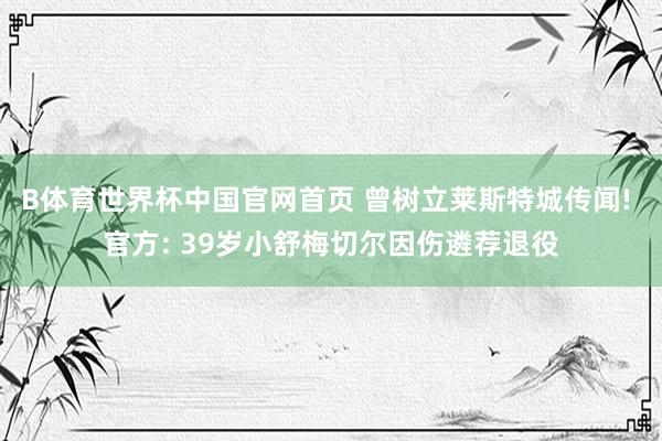 B体育世界杯中国官网首页 曾树立莱斯特城传闻! 官方: 39岁小舒梅切尔因伤遴荐退役
