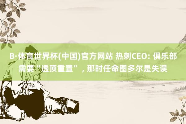 B·体育世界杯(中国)官方网站 热刺CEO: 俱乐部需要“透顶重置” , 那时任命图多尔是失误