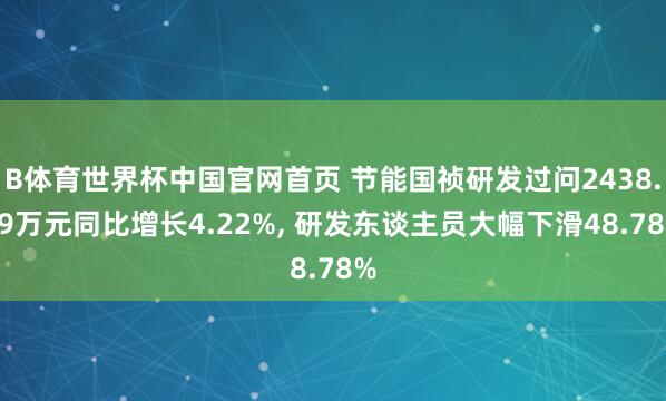 B体育世界杯中国官网首页 节能国祯研发过问2438.49万元同比增长4.22%, 研发东谈主员大幅下滑48.78%
