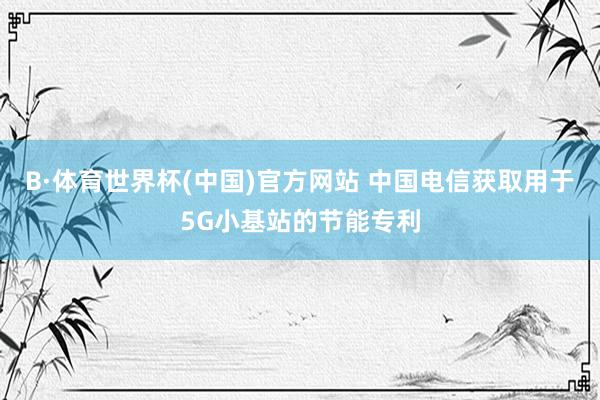 B·体育世界杯(中国)官方网站 中国电信获取用于5G小基站的节能专利