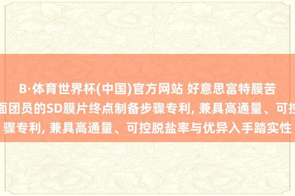 B·体育世界杯(中国)官方网站 好意思富特膜苦求基于协同醇相体系界面团员的SD膜片终点制备步骤专利, 兼具高通量、可控脱盐率与优异入手踏实性