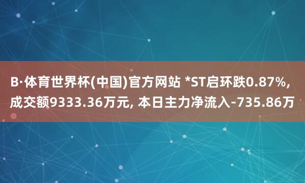 B·体育世界杯(中国)官方网站 *ST启环跌0.87%, 成交额9333.36万元, 本日主力净流入-735.86万