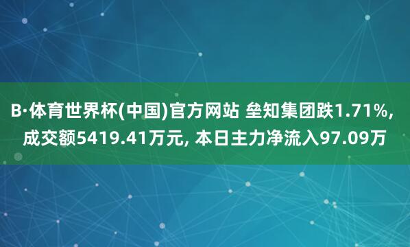 B·体育世界杯(中国)官方网站 垒知集团跌1.71%, 成交额5419.41万元, 本日主力净流入97.09万