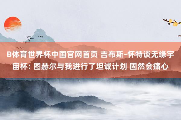 B体育世界杯中国官网首页 吉布斯-怀特谈无缘宇宙杯: 图赫尔与我进行了坦诚计划 固然会痛心