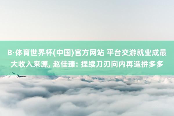 B·体育世界杯(中国)官方网站 平台交游就业成最大收入来源, 赵佳臻: 捏续刀刃向内再造拼多多