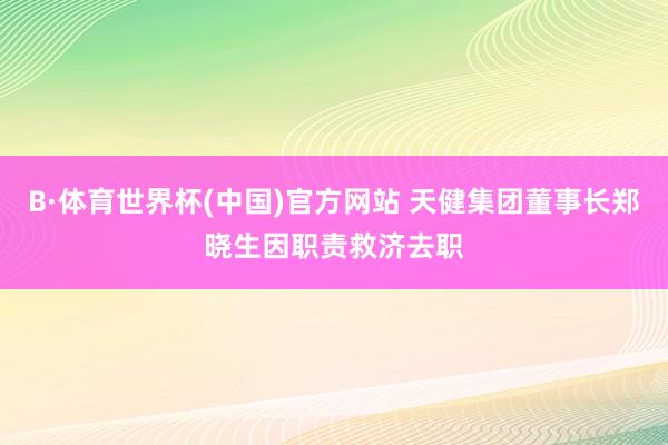 B·体育世界杯(中国)官方网站 天健集团董事长郑晓生因职责救济去职