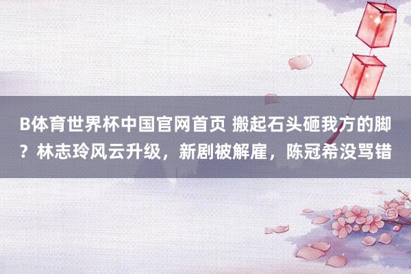 B体育世界杯中国官网首页 搬起石头砸我方的脚？林志玲风云升级，新剧被解雇，陈冠希没骂错