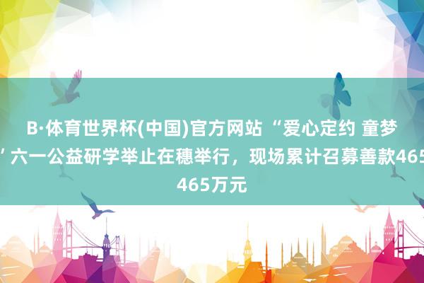 B·体育世界杯(中国)官方网站 “爱心定约 童梦启程”六一公益研学举止在穗举行，现场累计召募善款465万元