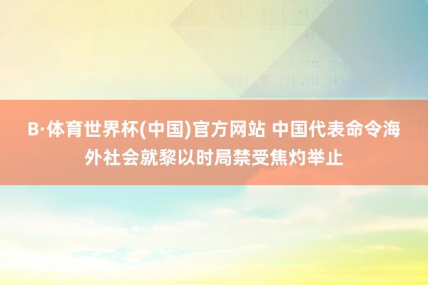 B·体育世界杯(中国)官方网站 中国代表命令海外社会就黎以时局禁受焦灼举止