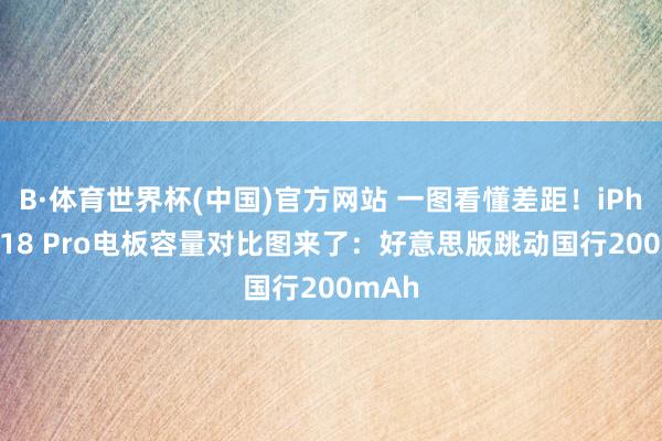 B·体育世界杯(中国)官方网站 一图看懂差距！iPhone 18 Pro电板容量对比图来了：好意思版跳动国行200mAh