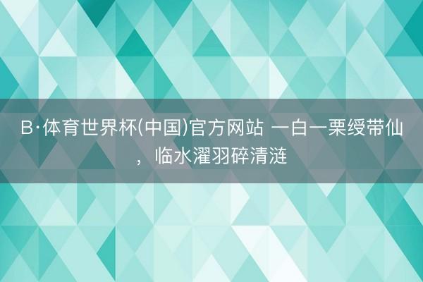 B·体育世界杯(中国)官方网站 一白一栗绶带仙，临水濯羽碎清涟