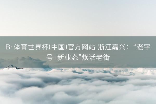 B·体育世界杯(中国)官方网站 浙江嘉兴：“老字号+新业态”焕活老街