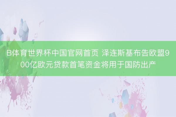 B体育世界杯中国官网首页 泽连斯基布告欧盟900亿欧元贷款首笔资金将用于国防出产
