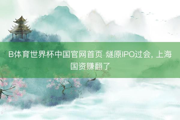 B体育世界杯中国官网首页 燧原IPO过会, 上海国资赚翻了