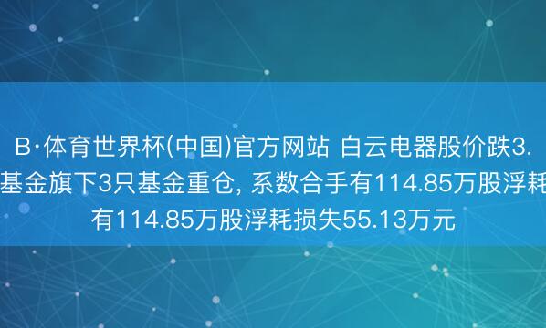 B·体育世界杯(中国)官方网站 白云电器股价跌3.02%， 方正富邦基金旗下3只基金重仓， 系数合手有114.85万股浮耗损失55.13万元